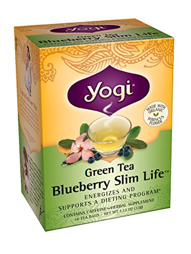 Yogi Blueberry Slim Life Green Tea, 16 Tea Bags (Pack of 6)